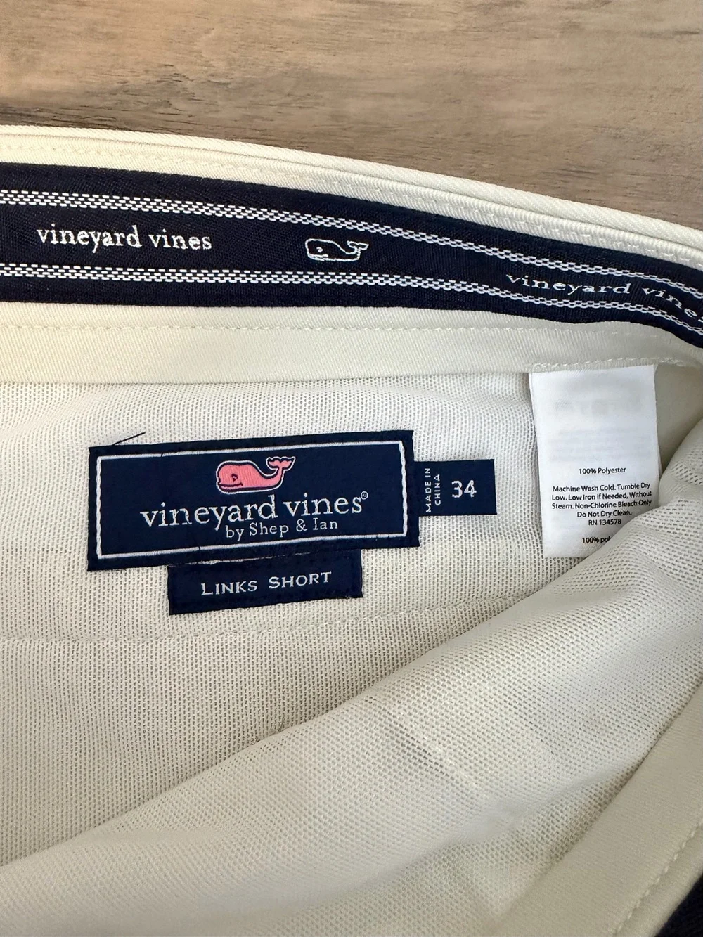 Vineyard Vines 9” Performance Links Golf Short Khaki Size 34